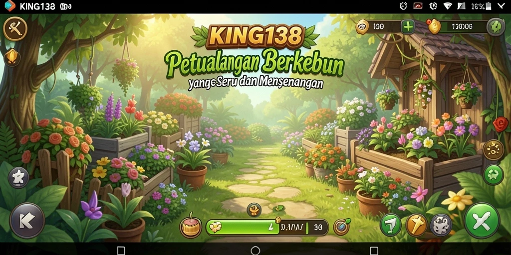 Screenshot KING138 menampilkan gameplay seru berkebun dan merawat hewan.