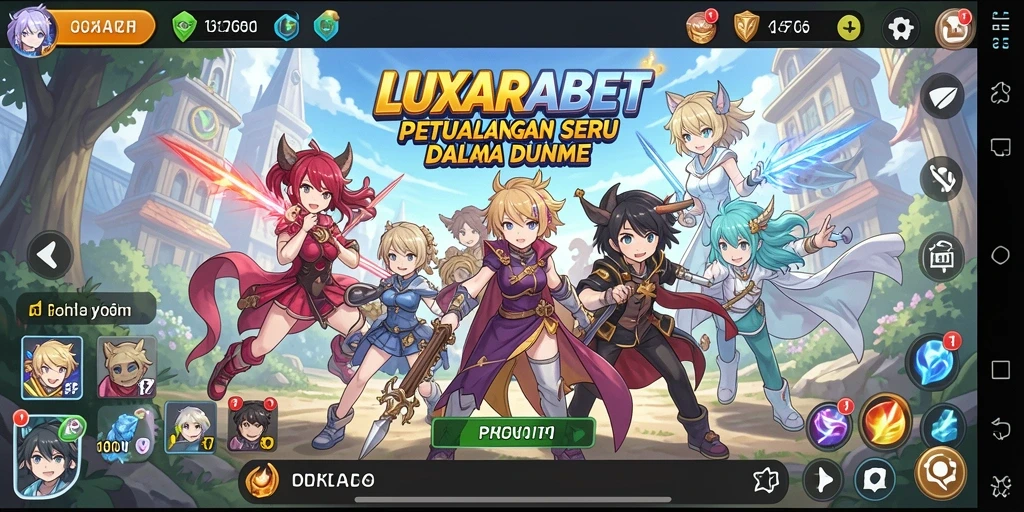 Tampilan gameplay seru dalam LUXARABET dengan karakter anime kesayangan.