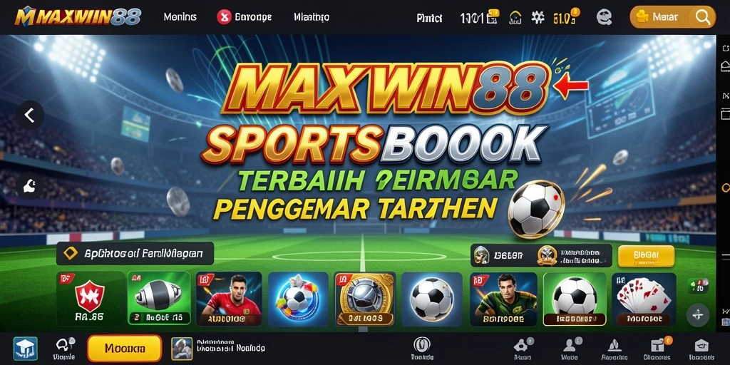 Screenshot utama MAXWIN88 menampilkan gameplay taruhan olahraga yang dinamis.