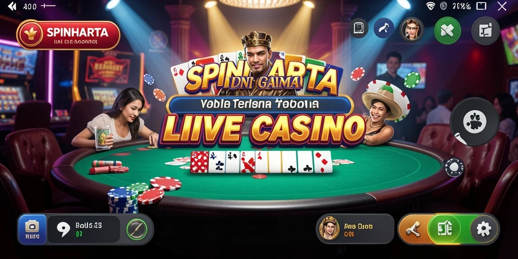Gameplay Live Casino yang mendebarkan dan interaktif di SPINHARTA.