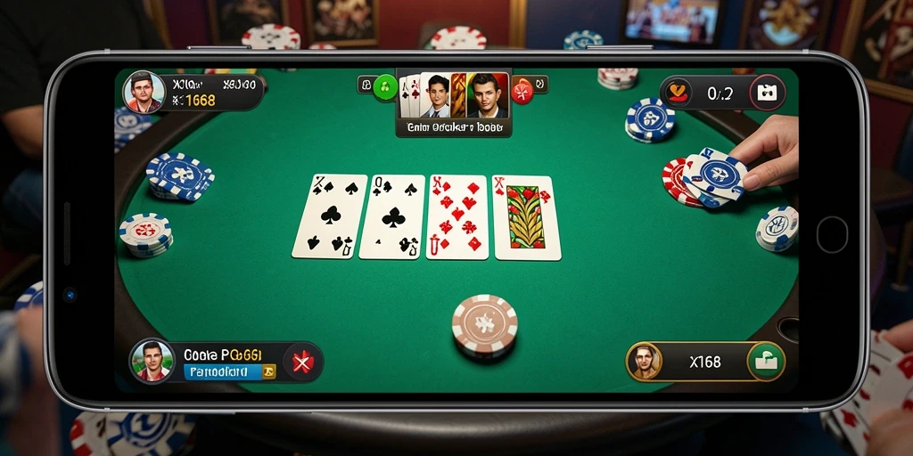 Tampilan gameplay poker yang memukau di X168.